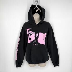 Ariana Grande Sweetener World Tour Hoodie Sweatshirt Sz M Black *NO DRAWSTRING*